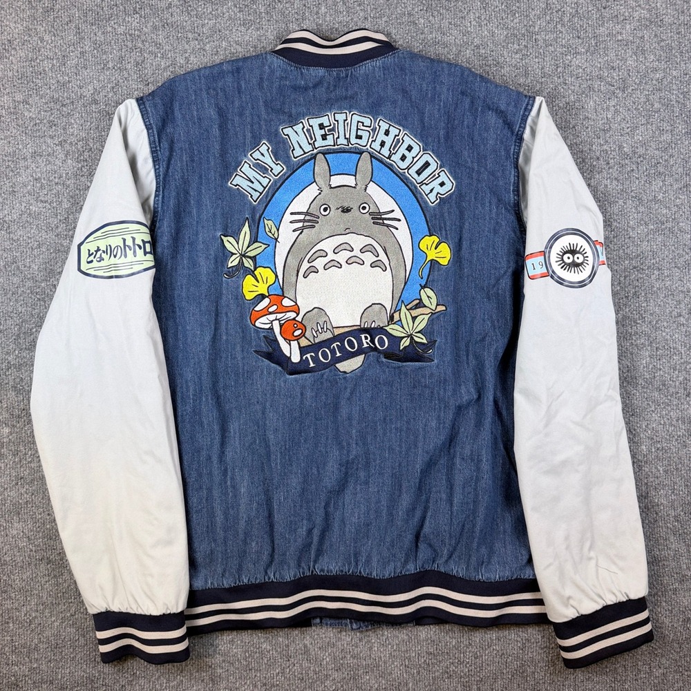 Studio Ghibli My Neighbor Totoro Varsity Jacket Size XL Denim Blue Box Lunch